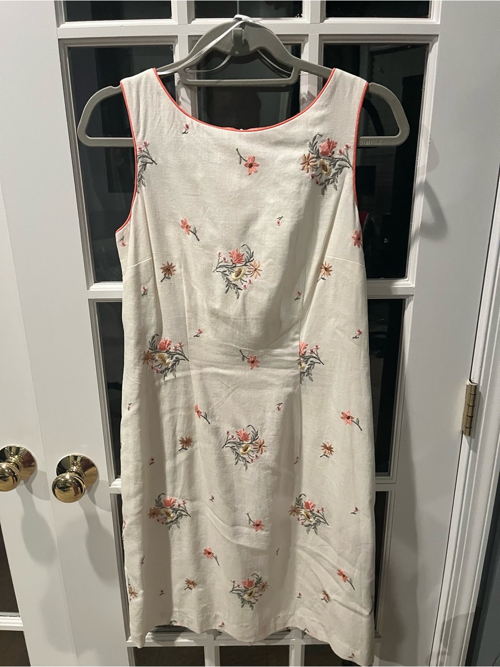 Dress Barn Sleeveless Cream Floral Shift Dress - Elegant Summer Style